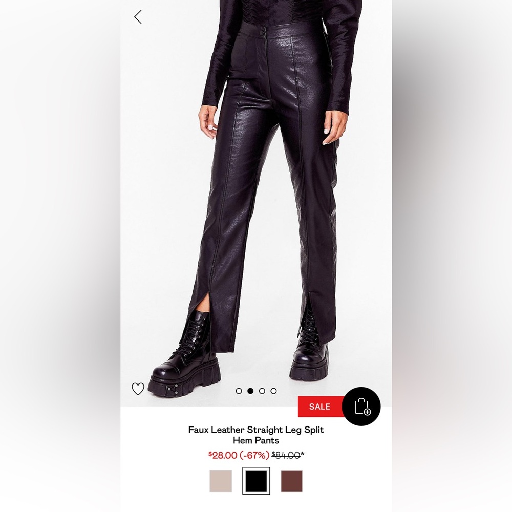 Nasty Gal leather pants size 4 - Picture 2 of 7